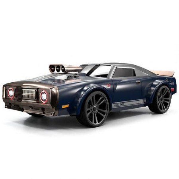 RTR 1/14 2.4G 4WD Drift RC Car Retro LED Light High Speed Full Proportional Flat On-Road Classic Vehicles Blue