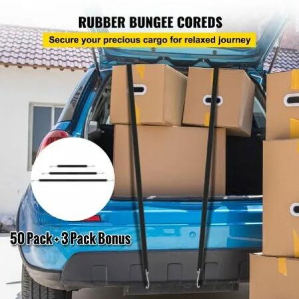 Rubber Bungee Cords 11 Pack22.86cm21 Pack38.1cm 21 Pack53.34cmNatural Rubber Tie Down Straps with S Hooks Heavy Duty Assorted Sizes Outdoor Tarp Straps