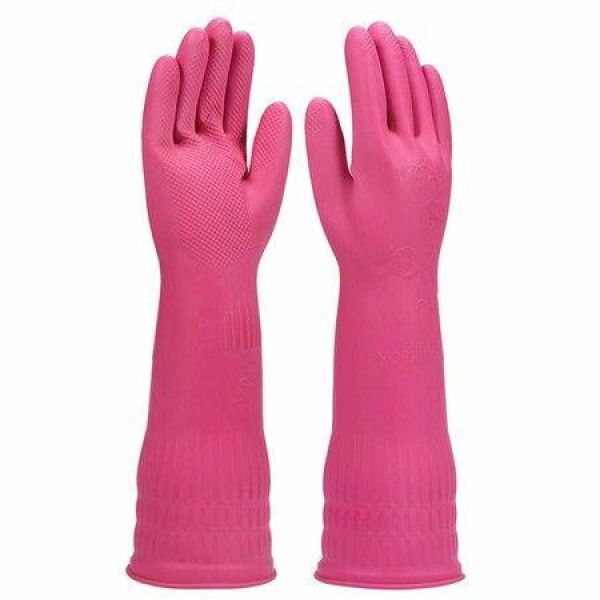 Rubber Dishwashing Gloves For Kitchen Household Cleaning Gloves Waterproof Reusable Durable (Medium)