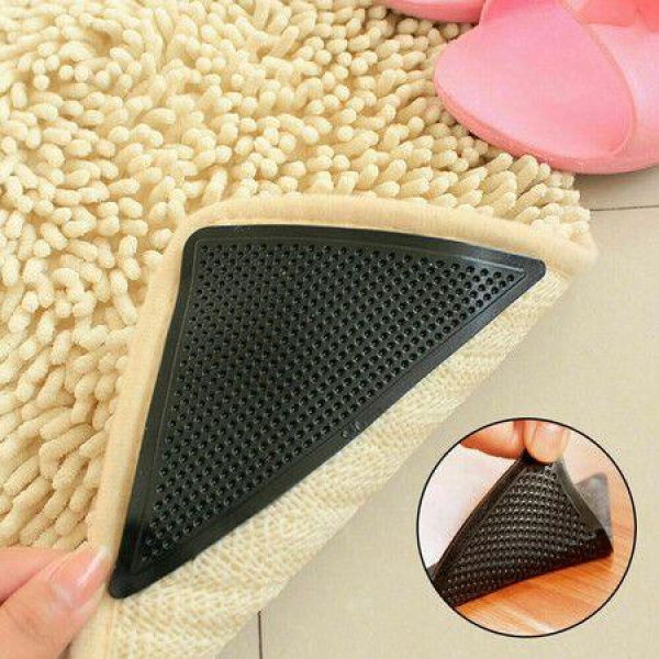 Rug Gripper 8 Pcs Larger Non Slip Rug Pads Anti Curling Double Sided Rug Grippers Grip Reusable Rug Stopper