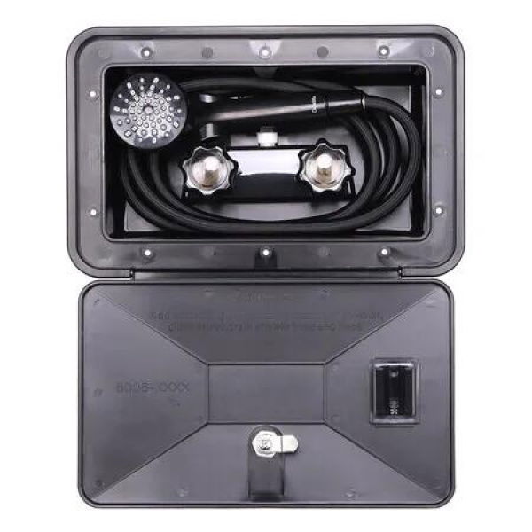 RV Outdoor Shower Exterior Shower Box Kit for RV, Camper, Van, Travel Trailer, Motorhome and Boat, Black