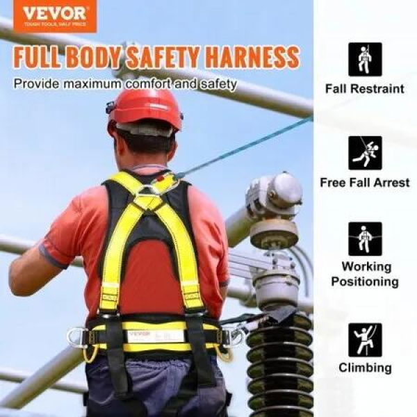 Safety Harness Universal Full Body Harness with Padding 340 lb Detachable