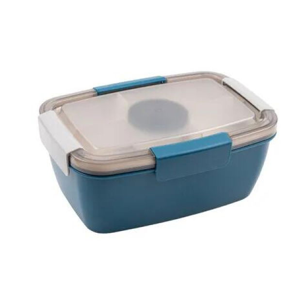 Salad Lunch Containers, 45 oz Bowls with 3 Compartments, Dressings Container for Toppings, Men, Women, Blue