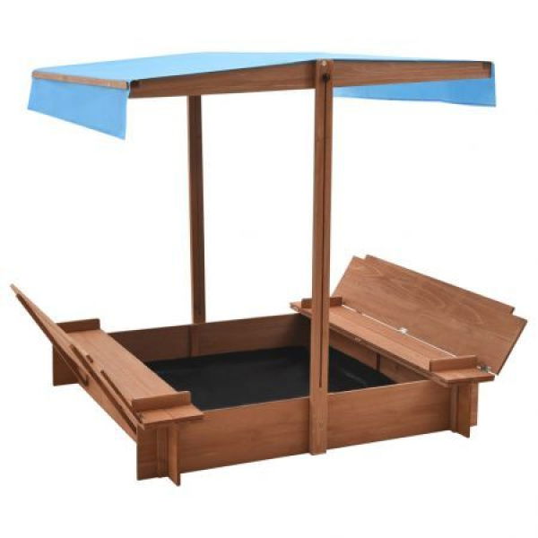 Sandbox With Roof Firwood 122x120x123 Cm