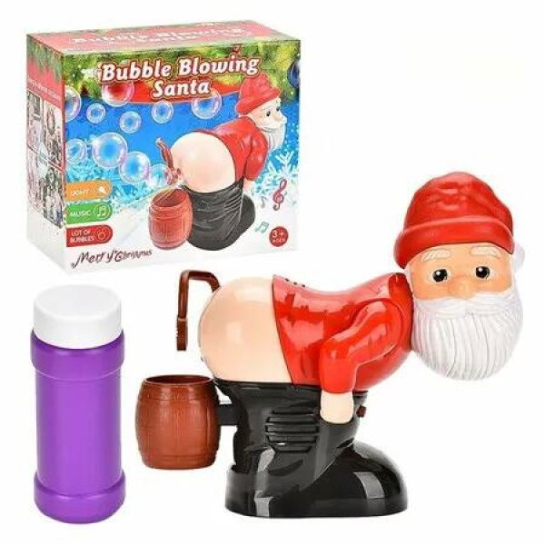 Santa Claus Bubble Butt Machine,Automatic Bubble Blower Machine Santa Claus Toy,Funny Santa Automatic Fart Bubble Machine with Music Flashing Lights,Bubble Blower