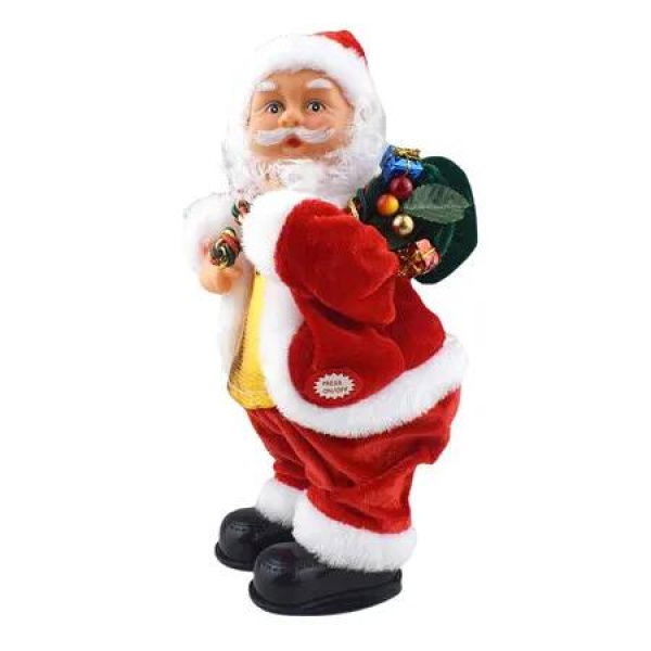 Santa Claus Electric Cute Cartoon Standing Funny Santa Toys with Music Christmas Decorations Xmas Electric Dolls for Kids