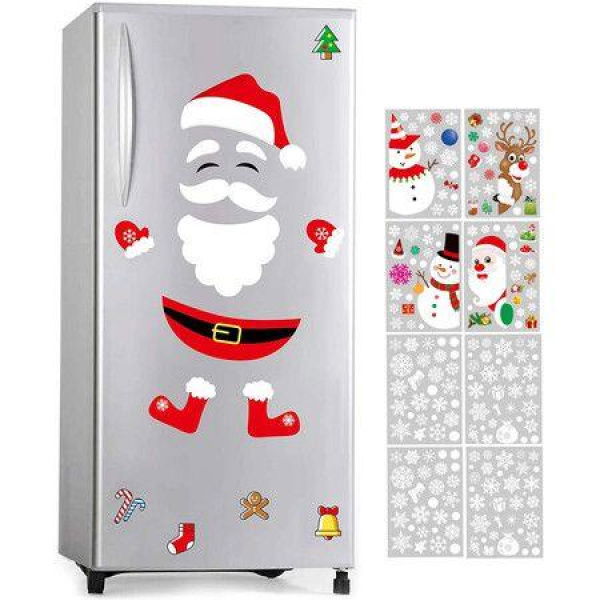 Santa Claus Fridge Magnet Refrigerator-Stickers Christmas Decorations 18 Parts And 8 Stickers