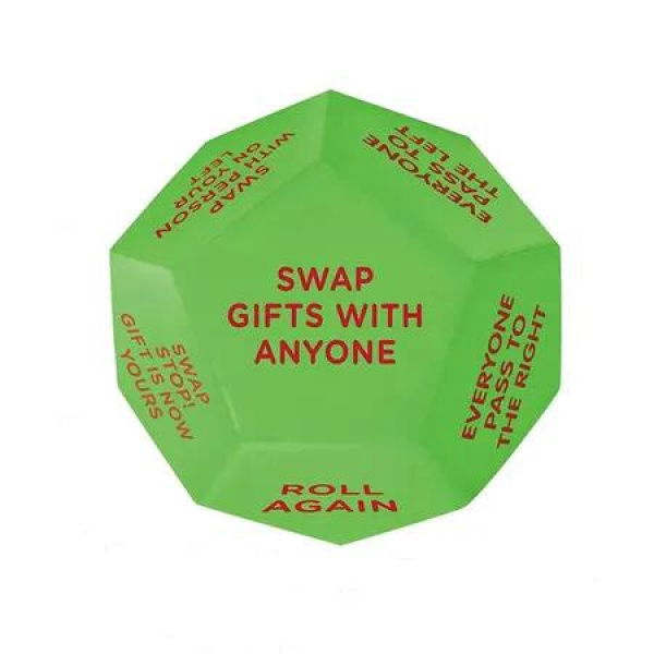 Santa Swap Gift Exchange Dice, Exchange Dice Game, Christmas Party Gift Exchange Dice Game, 12 Different Sides Gift Exchange Game, 1Pcs