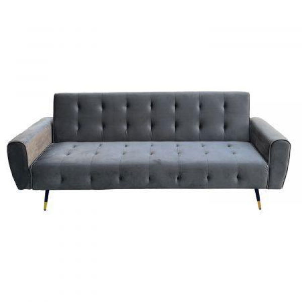 Sarantino Ava Tufted Velvet Sofa Bed - Dark Grey