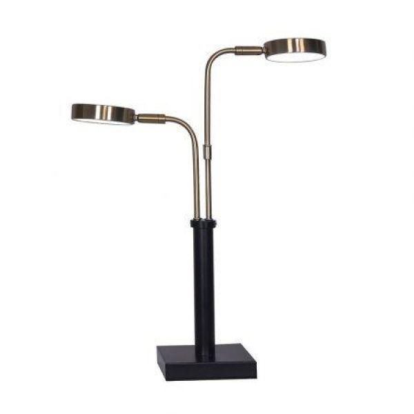 Sarantino LED Metal Table Lamp With 2 Lights Brushed Gold Black Finish