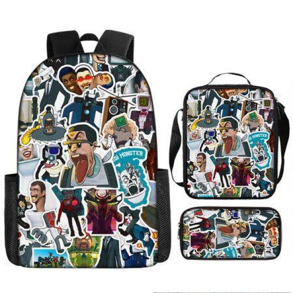 School Bag For Primary And Secondary School Students Three-Piece Set, Backpack+Shoulder Bag+Pencil Case