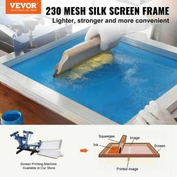 Screen Printing Kit Silk Screen Printing Frame 20x24in 230 Count Mesh 2pcs