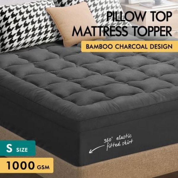 S.E. Mattress Topper Bamboo Charcoal Pillow Top Protector Cover Pad Double 7cm.