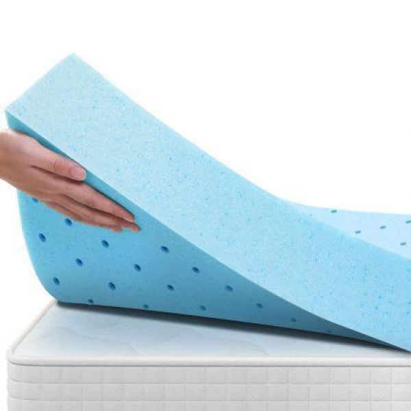 S.E. Memory Foam Mattress Topper Ventilated Cool Gel Bamboo Underlay 8 Cm King