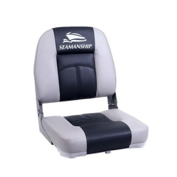 Seamanship Set Of 2 Folding Boat Seats Seat Marine Seating Set Swivels All Weather Charcoal & Grey.