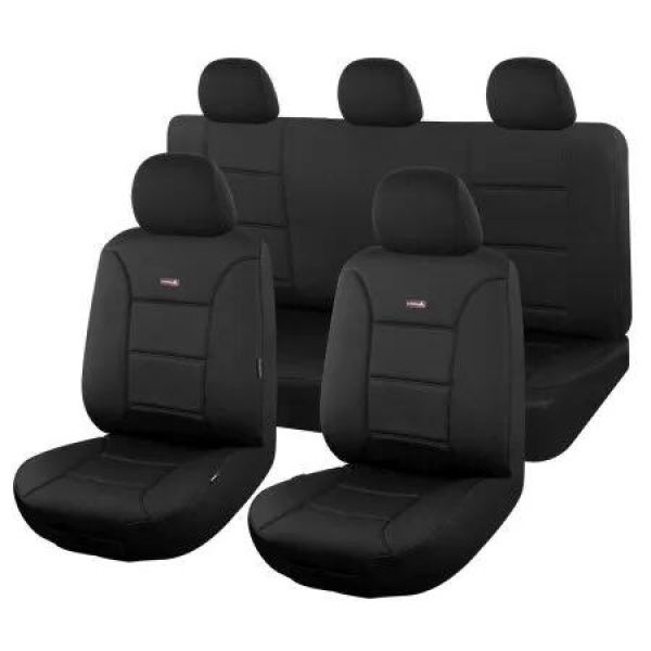 Seat Covers for NISSAN NAVARA D23 SERIES 3 NP300 11/2017 - 11/2020 DUAL CAB FR BLACK SHARKSKIN