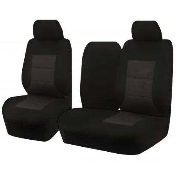 Seat Covers for TOYOTA LANDCRUISER 100 SERIES 1998 - 2015 STANDARD HZJ-FZJ105R FRONT BUCKET + _ BENCH WITH FOLD DOWN ARMREST/CUP HOLDER BLACK PREMIUM