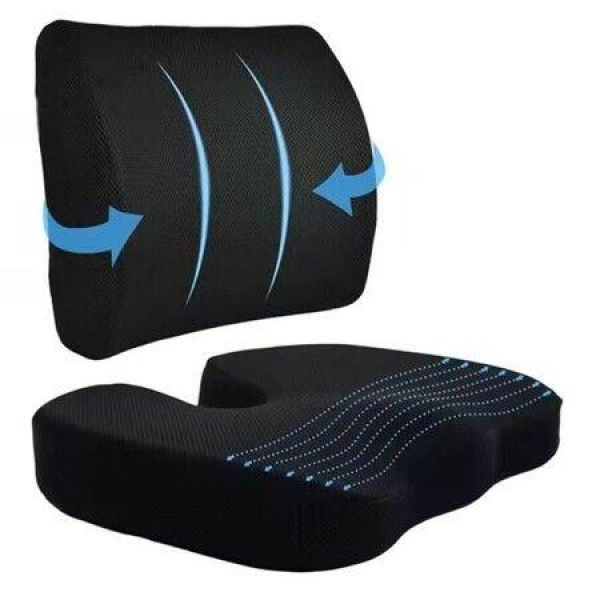 Seat Cushion and Lumbar Support Pillow for Office Chair,Memory Foam Car Seat Cushions Back Support Pillows of Back,Tailbone and Sciatic