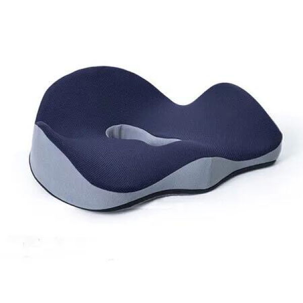 Seat Cushion for Back Relief, Tailbone, Hip, Hamstring, Memory Foam Comfort Ischial Tuberosity Pillow for Home, Office (Navy)