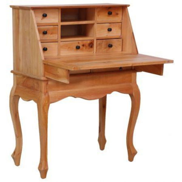 Secretary Desk 78x42x103 Cm Solid Mahogany Wood