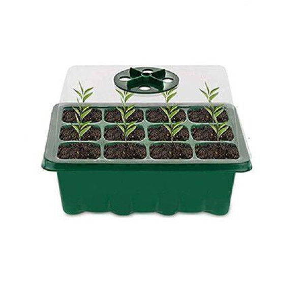 Seed Starter Trays Seedling Tray Kits 12 Pack Garden Seed Propagator Set For Greenhouse Grow Plant Seed 12 Cells Per Tray