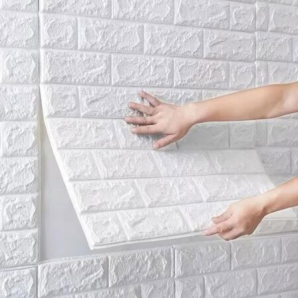 Self-Adhesive 10Pcs DIY 3D Wall Stickers: Waterproof Foam Brick Wallpaper for Home Decor