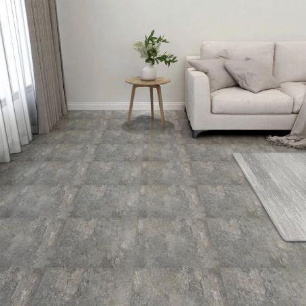 Self-adhesive Flooring Planks 20 Pcs PVC 1.86m Grey.