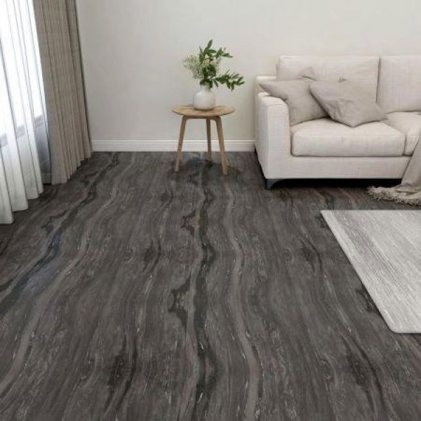 Self-adhesive Flooring Planks 55 Pcs PVC 5.11m Dark Grey.