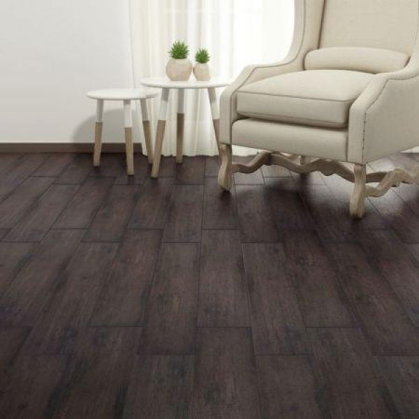 Self-adhesive PVC Flooring Planks 2.51m 2mm Dark Brown.