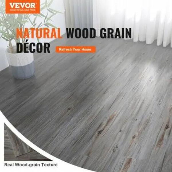 Self Adhesive Vinyl Floor Tiles 36 x 6 inch 36 Tiles 0.62mm Thick Peel & Stick Vintage Wood Grain DIY Flooring