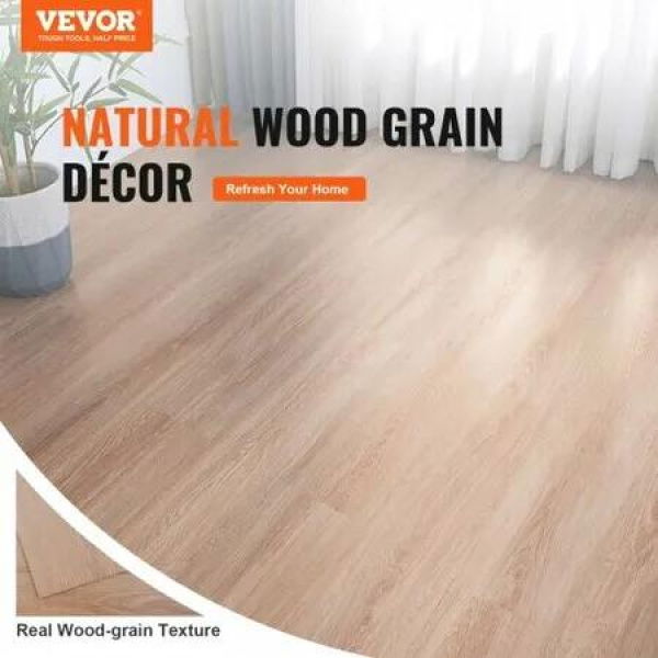 Self Adhesive Vinyl Floor Tiles 36 x 6 inch 36 Tiles 2.5mm Thick Peel & Stick Natural Wood Grain DIY Flooring