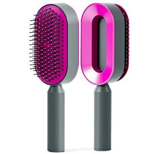 Self Cleaning Hair Brush,3D Air Cushion Massager Brush Airbag Massage Comb Brush, Shaping Comb Hairdressing Brush (Purple)