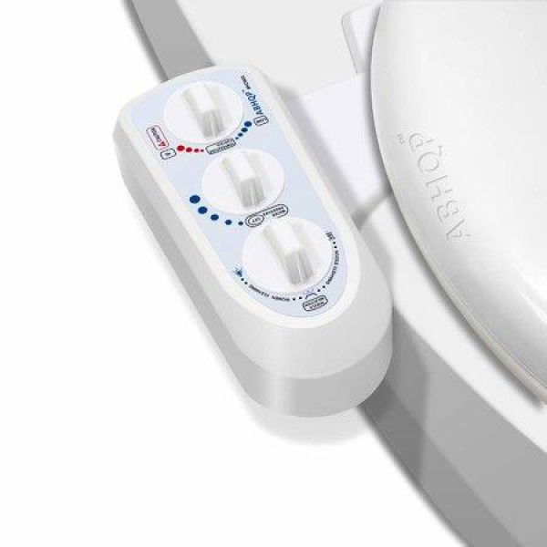 Self-Cleaning Hot And Cold Water Bidet Dual Nozzle (Male & Female) - Non-Electric Mechanical Bidet Toilet Attachment With Temperature - 12 Months