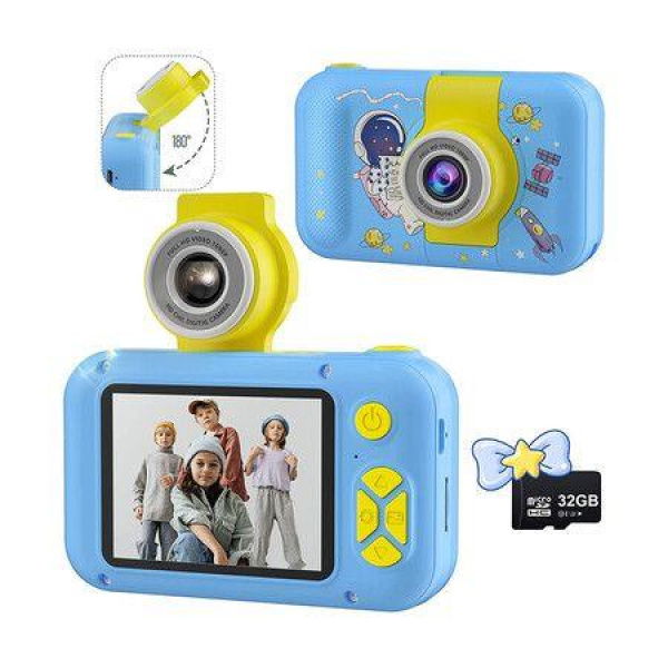 Selfie Camera For Kids With 32GB Card 40MP Digital Camera For Girls Boys Aged 2-12 Perfect Christmas Birthday Festival Gift For Toddlers