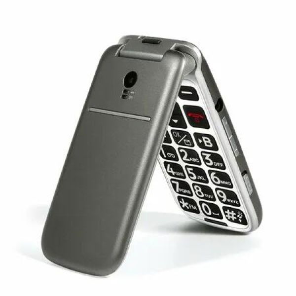 Senior Flip Phone 4G Volte Unlocked Big Buttons SOS Clear Sound Talking Numbers G3 USB C Kids Elderly Mobile Cellphone Grey