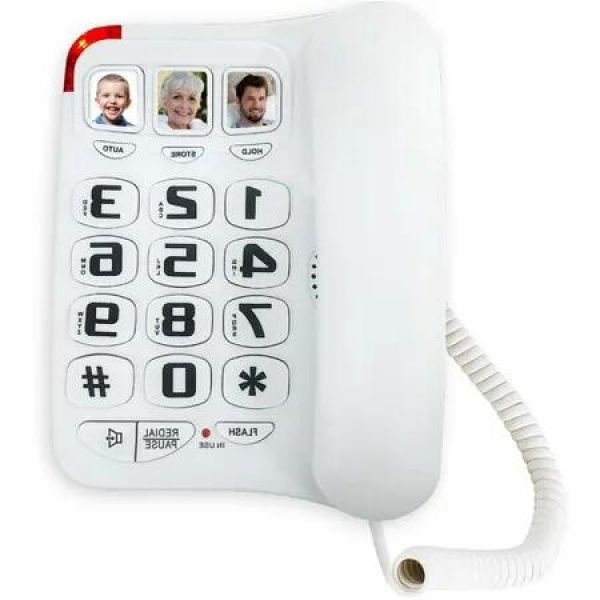 Senior-Friendly Landline Phone with Large Buttons, Picture Memory Dialing, and Enhanced Audio for Clear Communication