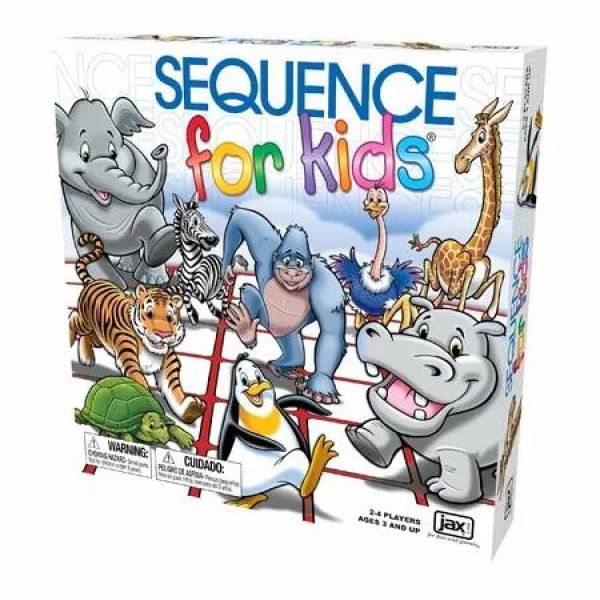 SEQUENCE for Kids -- The 'No Reading Required' Strategy Game Multi Color, 11 inches (2-4 players) (Packaging May Vary)