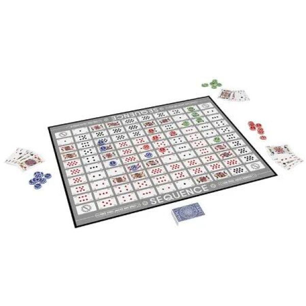 Sequence Premium Edition - Stunning Set with Giant Board (20.25 x 26.25 inches), Exclusive Chips and Deluxe Cards Blue, for Ages 7+