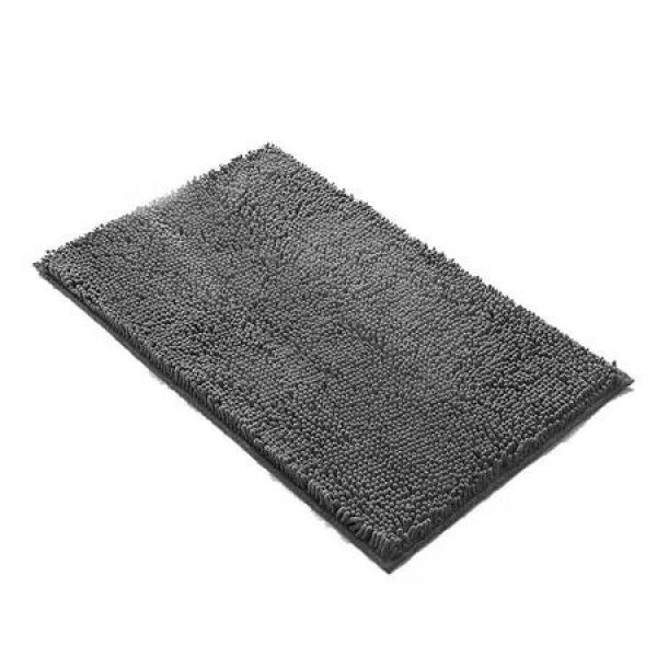 Set of 1 Highly Absorbent Microfiber Door Mat Pet Rug Non Slip Thick Washable Soft Chenille 60x40cm for Kitchen Bedroom Indoor Outdoor Deep Grey