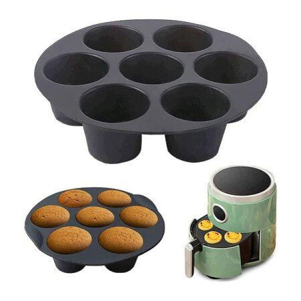 Set Of 2 Muffin Molds Hot Air Fryer Cups Silicone Muffin Pan Muffin Baking Tray Non-Stick Coated Muffins Baking Mold For Cakes Cakes (6 Inches)