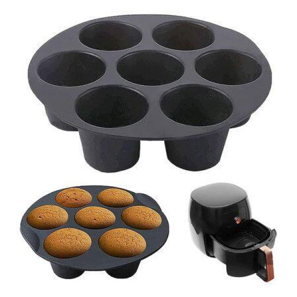 Set Of 2 Muffin Molds Hot Air Fryer Cups Silicone Muffin Pan Muffin Baking Tray Non-Stick Coated Muffins Baking Mold For Cakes Cakes (8 Inches)