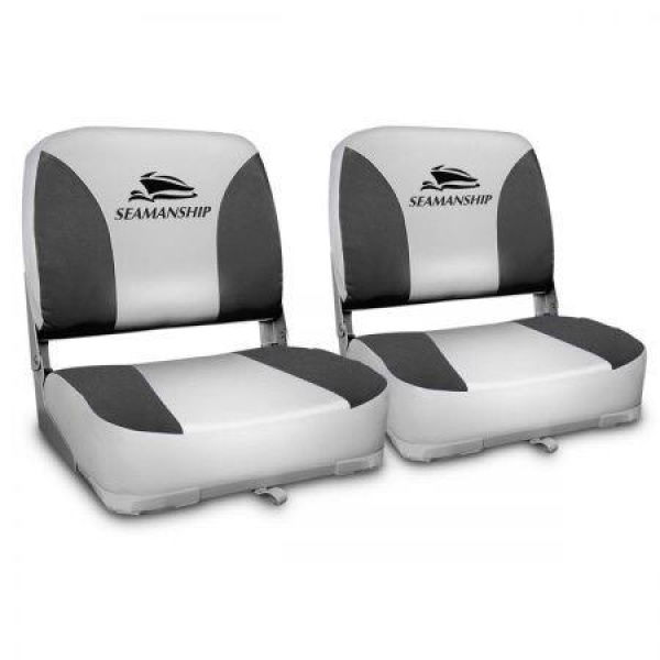 Set Of 2 Swivel Folding Boat Seats - Grey