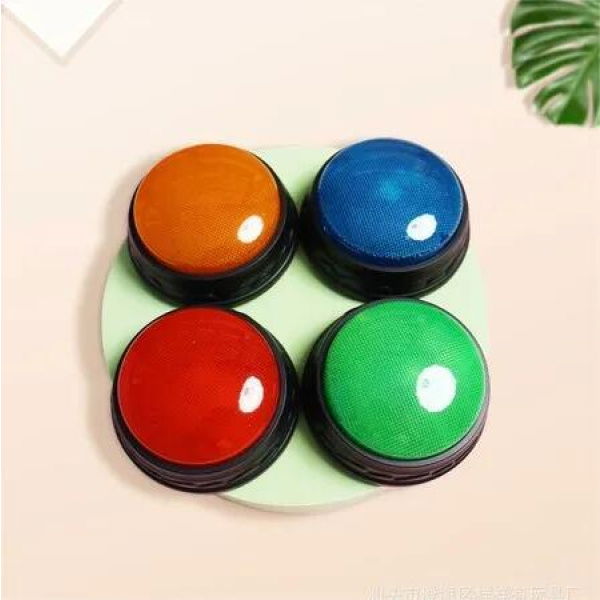 Set of 4 Assorted Color Answer Buzzers for Interactive Game Shows and Educational Activities - Perfect for Kids Ages 3 and Up