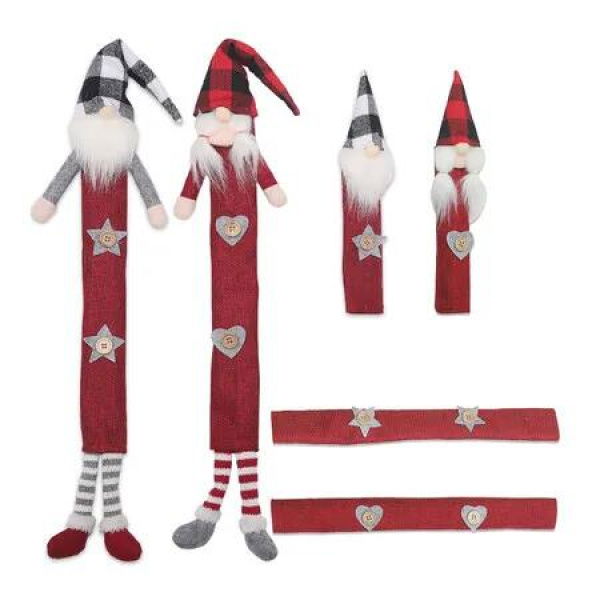 Set of 6 Gnome Christmas Refrigerator Handle Covers Adorable Kitchen Appliance Protectors for Microwave Oven Dishwasher Fridge