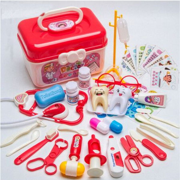 Set Of Childrens Toys Stethoscope Medical Simulation Equipment Childrens Gift Storage Box