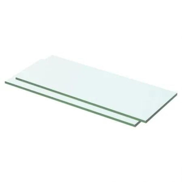 Shelves 2 pcs Panel Glass Clear 50x15 cm