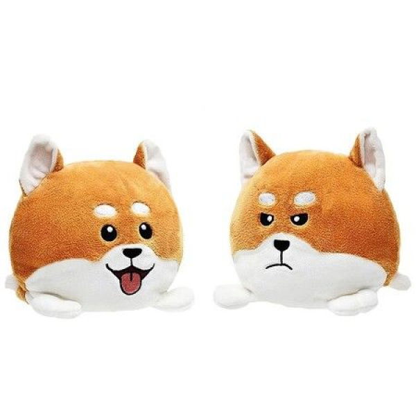 Shiba Plush Toy Reversible Plushie Dog Stuffed Animal Mood Double Sided Toy Happy Angry Bear Toys Doll (1 Pack)