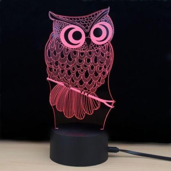 Shining Td182 Led Lamp 7 Color Changing LED 3D Lamp Owl Touch Atmosphere Night Light
