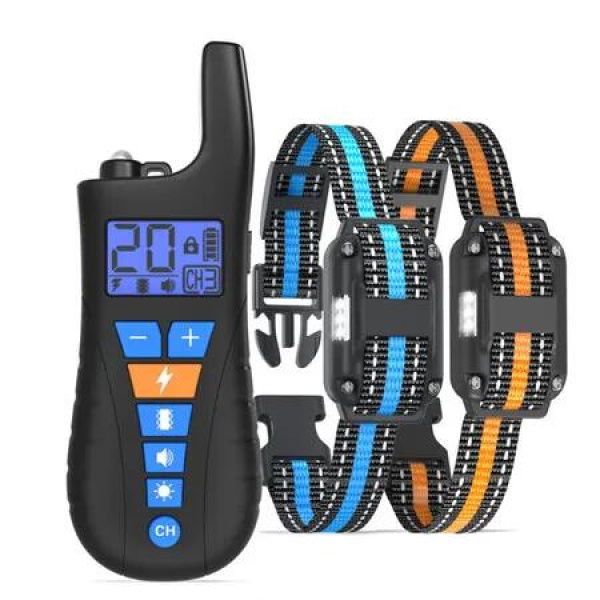 Shock Collar for 2 Dogs, 2 in 1 Dog Training Collar with Remote, 20 Levels Electric Dog Collar for Large Dogs with 3 Modes, Beep Vibration, Shock