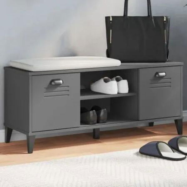 Shoe Bench VIKEN Anthracite Grey 106x35x45 cm Engineered Wood